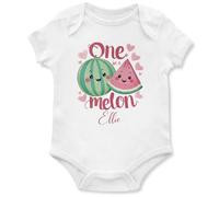 Personalised New Born Babygrow Babies Girls One in A Melon New Baby Vest Gift, 12-18 Months, White