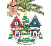 Personalised New Home Ornament 2025 - Fast & Free 24h Customisation - Neighbour Christmas Ornaments for Tree - Custom Gift Wrapped From Our House to Yours Keepsake for Homeowners, Housewarming