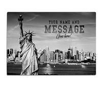 Personalised New York Chopping Board Sky Scraper Custom Glass Worktop Saver Cutting Kitchen Surface Protector - 30 x 40cm Birthday Gift ST170