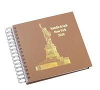Personalised New York Keepsake Multiple Colour Scrapbook Photo Album Foil Print (Brown)