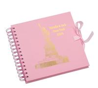 Personalised New York Keepsake Multiple Colour Scrapbook Photo Album Foil Print (Pink)