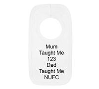 Personalised Newcastle United Style Baby Bib - Dad Taught Me 123 - Beautifully Embroidered Gift