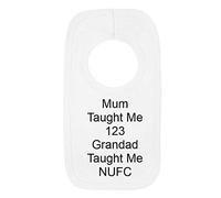 Personalised Newcastle United Style Baby Bib - Grandad Taught Me 123 - Beautifully Embroidered Gift