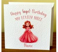 Personalised Niece Birthday Card - Personalised Birthday Card For Niece From Uncle or Auntie - 1st, 2nd, 3rd, 4th, 5th, 6th, 7th, 8th, 9th, 10th Birthday (DESIGN 5)