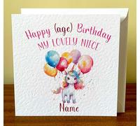 Personalised Niece Birthday Card - Personalised Birthday Card For Niece From Uncle or Auntie - 1st, 2nd, 3rd, 4th, 5th, 6th, 7th, 8th, 9th, 10th Birthday (DESIGN 3)