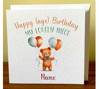 Personalised Niece Birthday Card - Personalised Birthday Card For Niece From Uncle or Auntie - 1st, 2nd, 3rd, 4th, 5th, 6th, 7th, 8th, 9th, 10th Birthday (DESIGN 4)