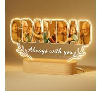 Personalised Night Light for Grandad - Custom Photo Gift for Birthday, Christmas or Father’s Day - Engraved Keepsake, Thoughtful Gift for Grandad from Grandson or Granddaughter