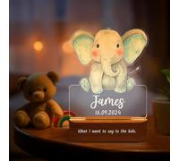 Personalised Night Light - Personalised Lamps with Names, Newborn Gifts, Personalised Baby Gifts, Custom 7 Colors Night Lamp Gift, Christmas Birthday Christening Gifts for Boys Girls, Style 2