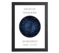 Personalised Night Sky Heart Print - Birthday, Mother's Day Gift - Mum, Mummy, Nanny Gifts - A5, A4 Prints & Framed - From Daughter Or From Son