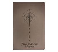 Personalised NLT Trutone Bible New Living Translation Faux Leather Holy Bible with Custom Name and Text, Red Highlighted Verses and Star Cross Design | Custom Gift for
