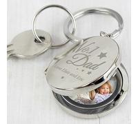 Personalised No.1 Dad Photo Keyring Silver