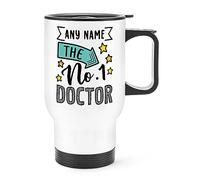 Personalised No.1 Doctor Name Travel Mug Cup with Handle