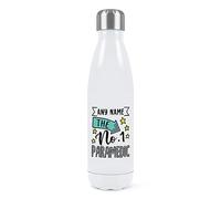 Personalised No.1 Paramedic Name Double Wall Water Bottle Insulated Stainless Steel Sports Drinks 500ml White