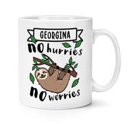 Personalised No Hurries No Worries Sloth 10oz Mug Cup
