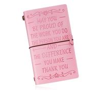 Personalised Notebook A5 - Pink Faux Leather Journal for Women, Gift Notebook for Teachers, Friends, Colleagues - Leaving Gift, Diary, Travel Journal, Lined Pages
