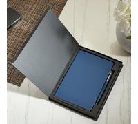 Personalised Notebook Pen Gift Set - Custom Name Journal Ballpoint Pen Luxury Writing Set for Him Her Graduation Office Company (Navy)