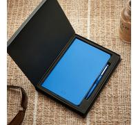 Personalised Notebook Pen Gift Set - Custom Name Journal Ballpoint Pen Luxury Writing Set for Him Her Graduation Office Company (Blue)