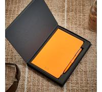 Personalised Notebook Pen Gift Set - Custom Name Journal Ballpoint Pen Luxury Writing Set for Him Her Graduation Office Company (Neon Orange)