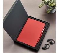 Personalised Notebook Pen Gift Set - Custom Name Journal Ballpoint Pen Luxury Writing Set for Him Her Graduation Office Company (Red)