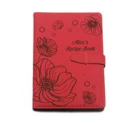 Personalised Notebook Personalised Journals for Women Men Valentines Gift for Him Her Personalised Diary 2024 A5 Size PU Leather Notebook Custom Gifts for Birthday Christmas(Red Design 1)