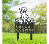 Personalised Nova Scotia Duck Tolling Retriever Dog Metal Garden Sign, Dog Memorial Plaque, Pet Tombstones for Grave, Dog Remembrance Gifts, Pet Name Plaque, Custom Yard Sign, Outdoor Garden Decor