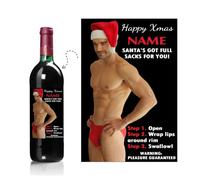 Personalised Novelty Joke Xmas Christmas Santa WINE CHAMPAGNE BOTTLE STICKER LABEL Funny Humour Stocking Filler Gift Idea N100
