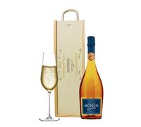 Personalised Nozeco Spritz Alcohol-Free Sparkling Gift Set - 75cl Bottle in Wooden Presentation Box | Custom Non-Alcoholic Prosecco Alternative | Celebration Gift for Her or Him