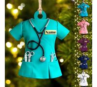 Personalised Nurse Christmas Ornament Custom Name Funny 2D Acrylic Nursing Theme Xmas Tree Hanging Ornaments Gift For Family Doctors Nurses Birthday Xmas (style 15)