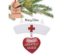 Personalised Nurse Ornament 2025 - Fast & Free 24h Customisation - Healthcare Christmas Ornament for Tree - Custom Gift Wrapped World's Greatest Keepsake for Medical Professionals