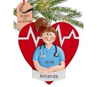 Personalised Nurse Ornament 2025 - Fast & Free 24h Customisation - Healthcare Christmas Ornament for Tree - Custom Gift Wrapped RN in Scrubs Keepsake for Medical Professionals
