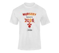 Personalised Nursery Leavers T Shirt 2026 Custom Name Preschool Graduation Top, Class of 2026 Shirt for Kids, Last Day Nursery Keepsake Gift White 3-4 Years Style 2