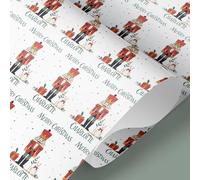 Personalised Nutcracker Christmas Wrapping Paper Roll - Custom Name Gift Wrap - Matte 100gsm Canon Paper 61cm Wide - Eco Friendly & Recyclable Tube - Royal Mail Tracked Delivery (White, 8mt)