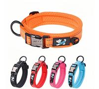 Personalised Nylon Dog & Cat Collar Custom Engraved Name Adjustable Reflective 3M Strips Breathable & Lightweight Soft Pet Collar for Small Medium Large Dogs Fashionable Pet Supplies