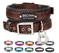 Personalised Nylon Dog Collar with Deep Engraved Name Plate - Reflective Collar UK Dispatched with Custom ID Tag Padded Anti-Chafe Design Name & Phone Number Durable Pet Collar for All Breeds