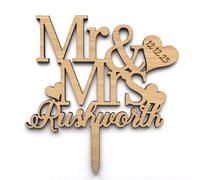 Personalised Oak Wooden Wedding/Anniversary Cake Topper/Perfect for a Wedding or Anniversary