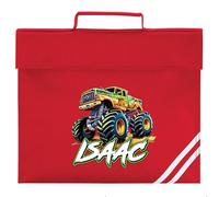 Personalised Off Road Monster Truck Book Bag for Boys Giant Trucker Return to School Nursery Kids Bag, One Size, Red