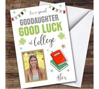 Personalised Off To College Card For Goddaughter Photo Books Hat | Personalized Custom Unique Greetings Card For Off To College Any Text Inside & Out