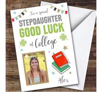 Personalised Off To College Card For Stepdaughter Photo Books Hat | Custom Greetings Card For Off To College Any Text Inside & Out