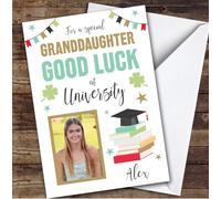 Personalised Off To University Card For Granddaughter Photo Books Hat | Custom Greetings Card For Off To University Any Text Inside & Out