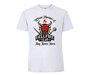 Personalised Official Member of Hellfire Club Custom Name Birthday, for Men, Boy White Colour Men Short Sleeve Cotton T-Shirt. (M)