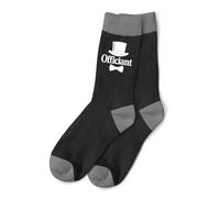 Personalised Officiant Wedding Socks, Custom Message & Date, Men's Gift Keepsake for Stag Do Party Night, Size 6-11 (Black & Grey (NOT CUSTOM))