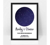 Personalised On our wedding day Star map chart astronomical poster print framed/unframed