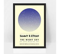 Personalised On Our Wedding Day Star map chart astronomical Poster Print Framed/unframed