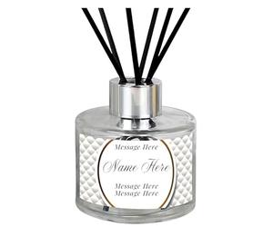 Personalised Opulent Glass Reed Diffuser - Custom Engraved Home Fragrance Set - Luxury Refillable Scent Diffuser for Her, Mum, or New Home - Sentimental Birthday