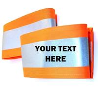 Personalised Orange or Yellow Hi Vis Hi Viz Reflective Armband 18" x 4" (Orange Armband)