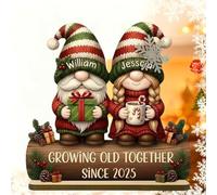 Personalised Ornament Custom Text,Personalized Old Couple Car Hanging Ornament,Old Couple Car Hanging Ornament for Rearview Mirror,Anniversary Keepsake (E)