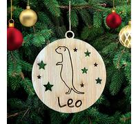Personalised Otter Christmas Tree Decoration with Dog's Name Chihuahua, Wooden Tree Ornament, Engraved Pet Name Christmas Bauble Gift Card Insert for Family and Friends