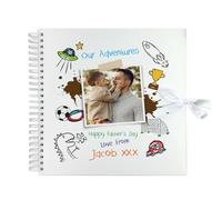 Personalised "Our Adventures" Memory Book | Custom Father's Present Gift for Daddy & Grandad | Kids' Adventure Scrapbook & Photo Album| 8x8"
