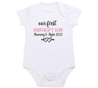 Personalised Our First Mothers Day Baby Girl Boy Vest Bodysuit