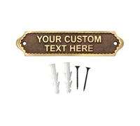 Personalised Oval Brass House Name Plaque | Any Text Engraved | Antique Finish | Custom House Sign | Dollond London | Bespoke Door Number or Name Plate